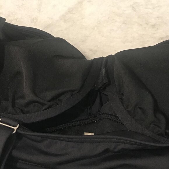 Lands' End Tankini Top Womens 10 DD Black Twist Front Swim Adjustable Straps - Picture 6 of 9